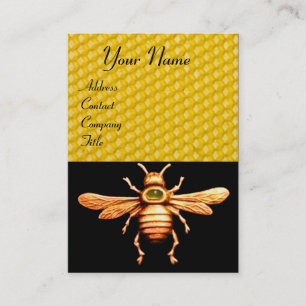 CARTE DE VISITE GOLD HONEY BEE / BEEKEEPER APIARISTE BEEKEEPER