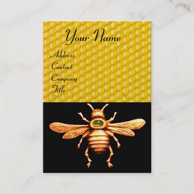 CARTE DE VISITE GOLD HONEY BEE / BEEKEEPER APIARISTE BEEKEEPER (Devant)