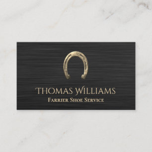 Carte De Visite Gold Horseshoe Equestrian Horse Farrier Service