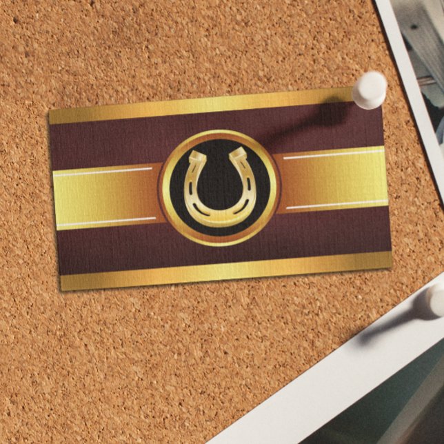 Carte De Visite Gold Horseshoe Equine Care (Créateur téléchargé)