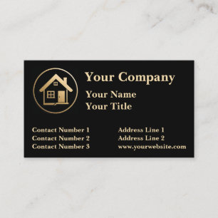 Carte De Visite Gold House Logo Agent immobilier