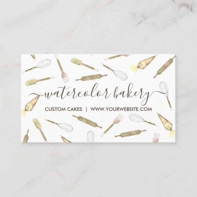 Carte De Visite Gold Jaune AccueilBoulangerie Chef pâtisserie (Devant)