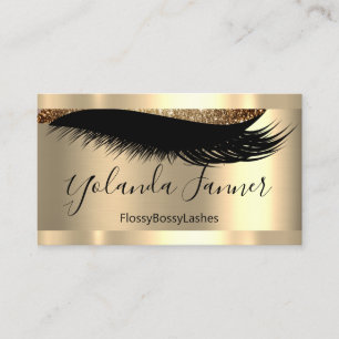 Carte De Visite Gold Lashes maquillage Artiste Parties scintillant