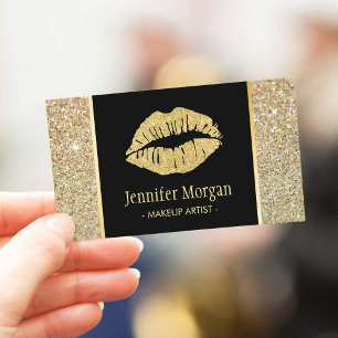 Carte De Visite Gold Lips Parties scintillant branché étincelles A