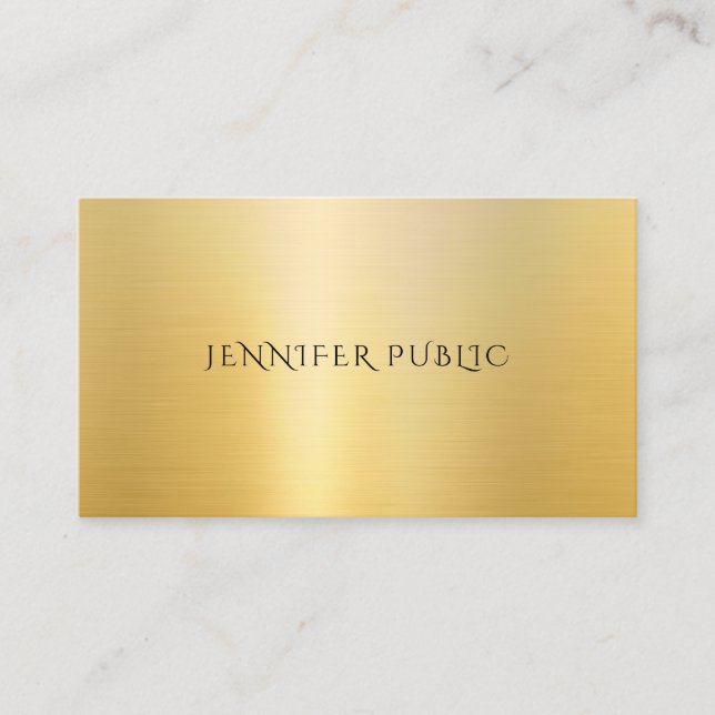 Carte De Visite Gold Look Elegant Simple Modèle professionnel (Devant)
