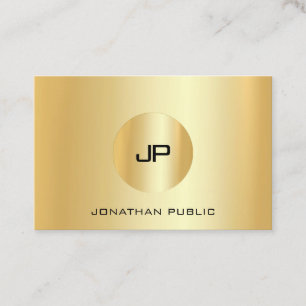 Carte De Visite Gold Look moderne Monogramme professionnel élégant