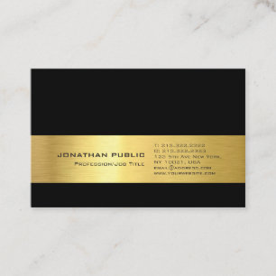Carte De Visite Gold Look Professional Design moderne élégant Noir