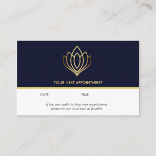 Carte De Visite Gold Lotus logo Bleu bien-être massage yoga