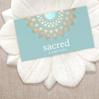Carte De Visite Gold Lotus Mandala Holistic and Natural Health