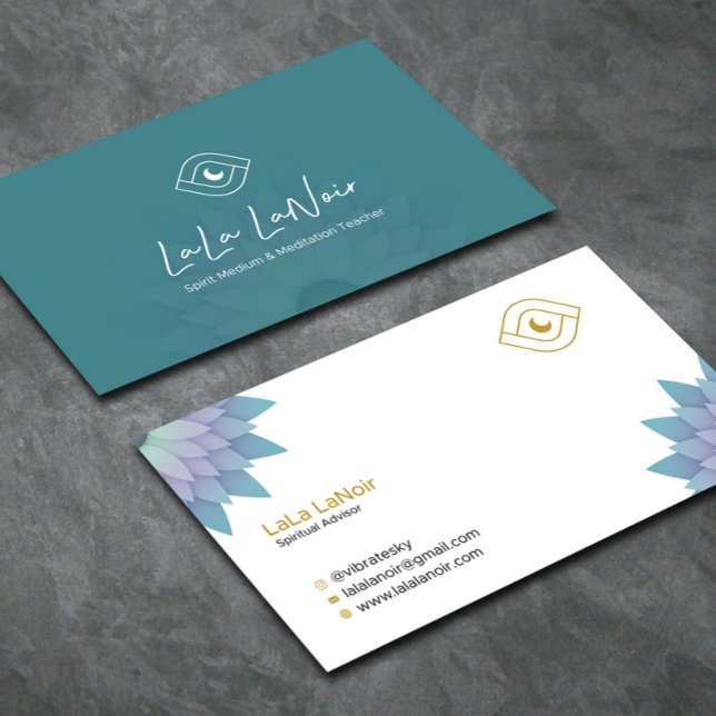 Carte De Visite Gold Lotus Spirit Milieu & Méditation Enseignant (Créateur téléchargé)