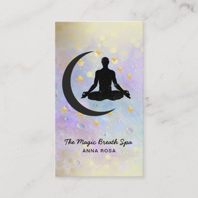Carte De Visite *~* Gold Man + Moon Yoga Méditation Mindfulness (Devant)