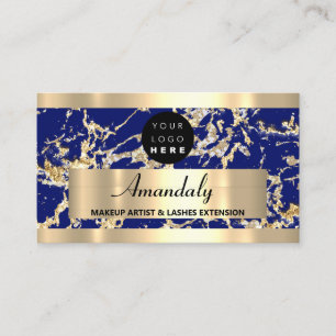 Carte De Visite Gold Marble Consulting Design Blue Navy