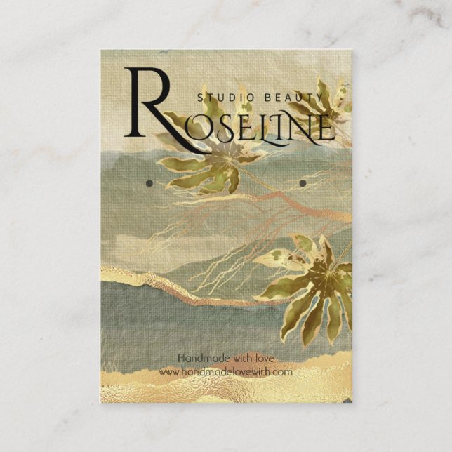 Carte De Visite Gold Nature Voir la bijouterie Palm Tree (Devant)