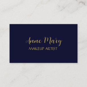 Carte De Visite Gold Navy Blue Makeup Artist Minimal Modern