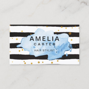 Carte De Visite Gold noir splash feminine Hair Stylist Salon