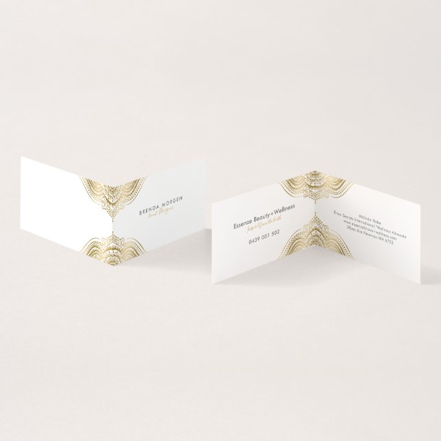 Carte De Visite Gold Paisley Mandala (Intérieur et extérieur)