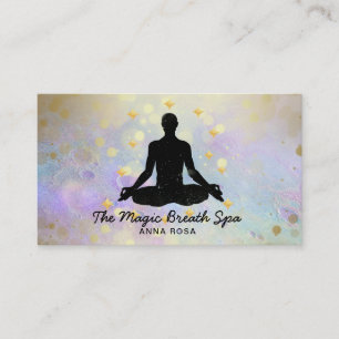 Carte De Visite *~* Gold Parties scintillant Homme Yoga Méditation