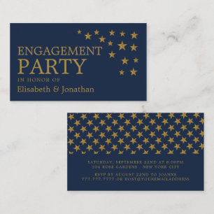 Carte De Visite Gold Parties scintillant Stars, Engagement Party T