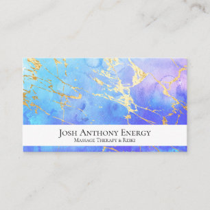 Carte De Visite *~* Gold Pastel Nebula Galaxy Universe Aqua AP3