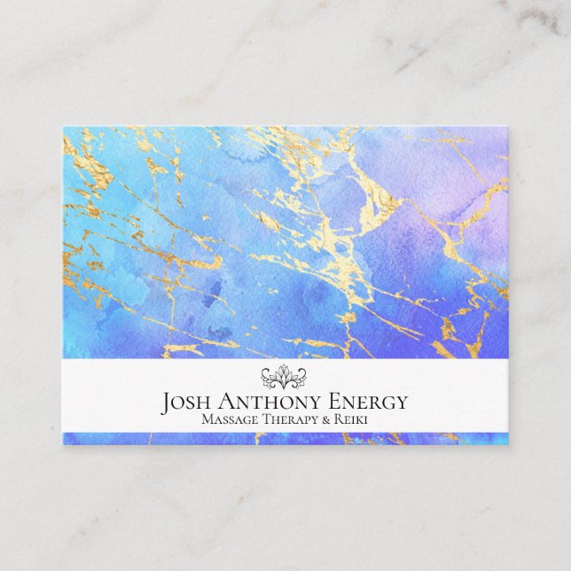 Carte De Visite *~* Gold Pastel Nebula Galaxy Universe Aqua AP3 Bu (Devant)