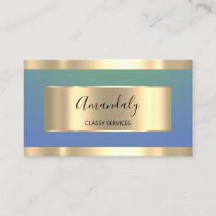 Carte De Visite Gold Professional Consulting Dusty Blue Vip