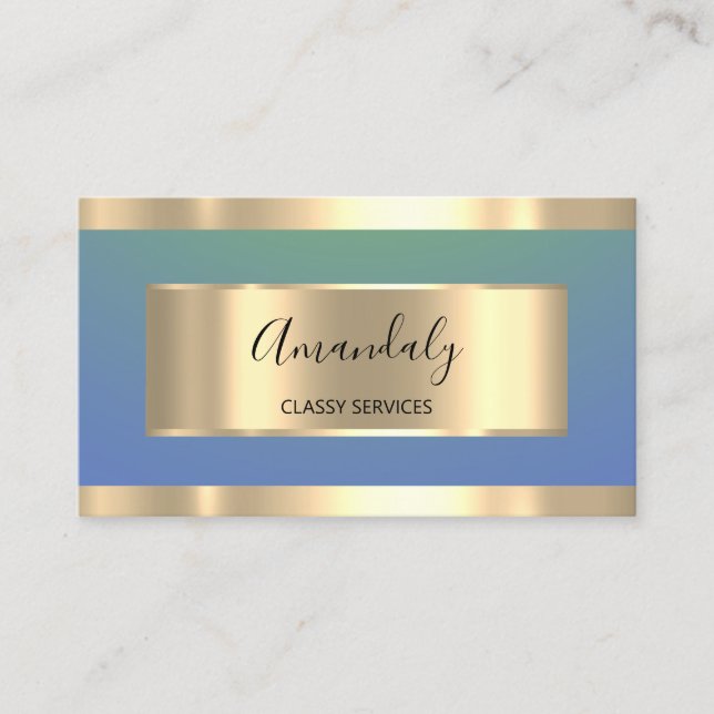 Carte De Visite Gold Professional Consulting Dusty Blue Vip (Devant)