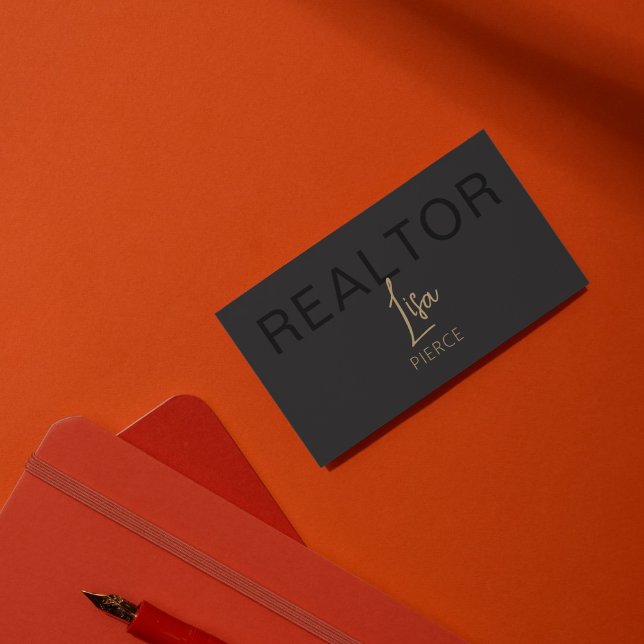 Carte De Visite Gold Real Estate Agent Business Cards With QR Code (Créateur téléchargé)