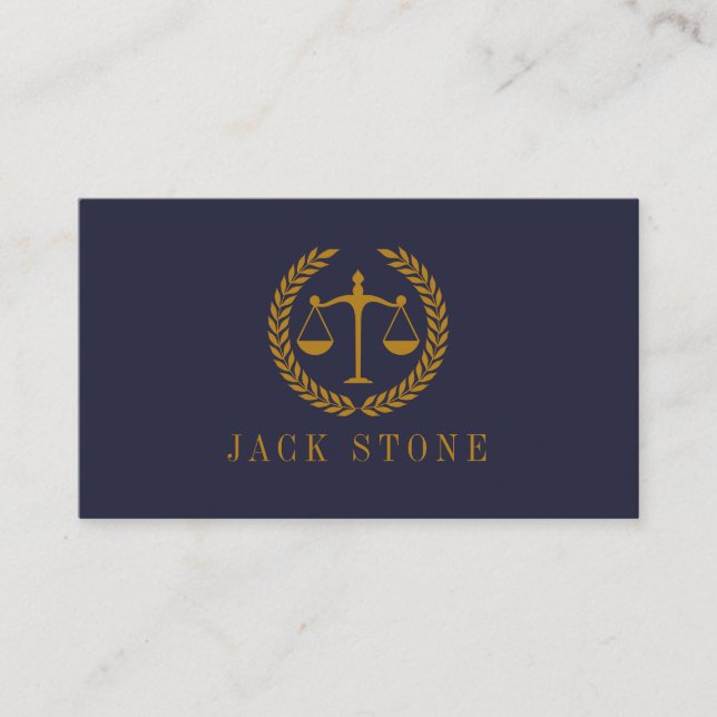 Carte De Visite Gold Scales of Justice Personalized Lawyer Gifts (Devant)