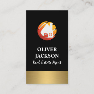 Carte De Visite Gold Silver Real Estate Home Globe Logo