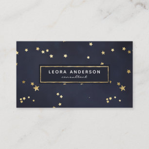 Carte De Visite Gold Stars et Navy Blue