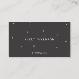 Carte De Visite Gold Stars Event Planner Noir