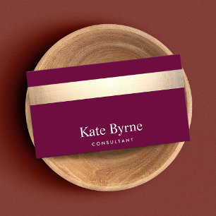 Carte De Visite Gold Striped Modern