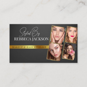 Carte De Visite Gold Strokes Black Beauty Shop