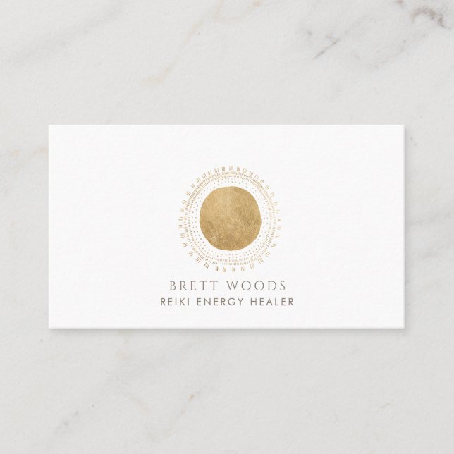 Carte De Visite Gold Sun Reiki Energy Healer (Devant)