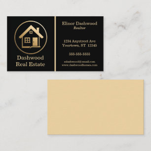 Carte De Visite Gold sur Black Luxury Real Estate