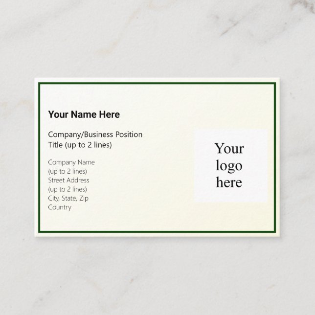 Carte De Visite Gold Tint Gradient & Hunter Logo Euro (Devant)