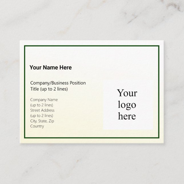 Carte De Visite Gold Tint Gradient & Hunter Logo puissant (Devant)