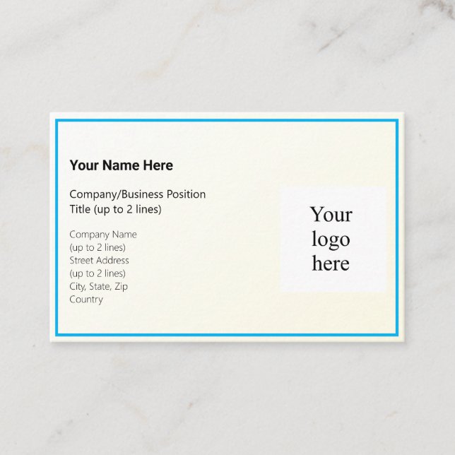 Carte De Visite Gold Tint Gradient & Sky Blue Logo Euro (Devant)