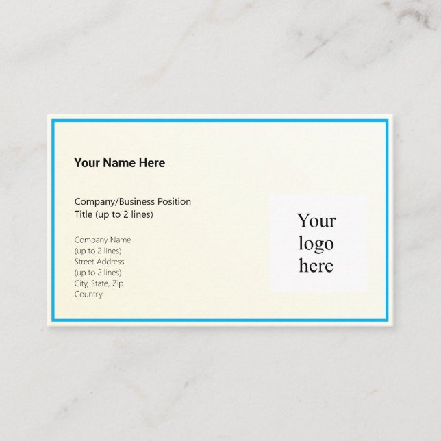 Carte De Visite Gold Tint Gradient & Sky Blue Logo Océanie (Devant)