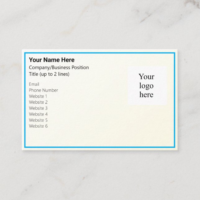 Carte De Visite Gold Tint Gradient & Sky Blue Online Biz Logo (Devant)