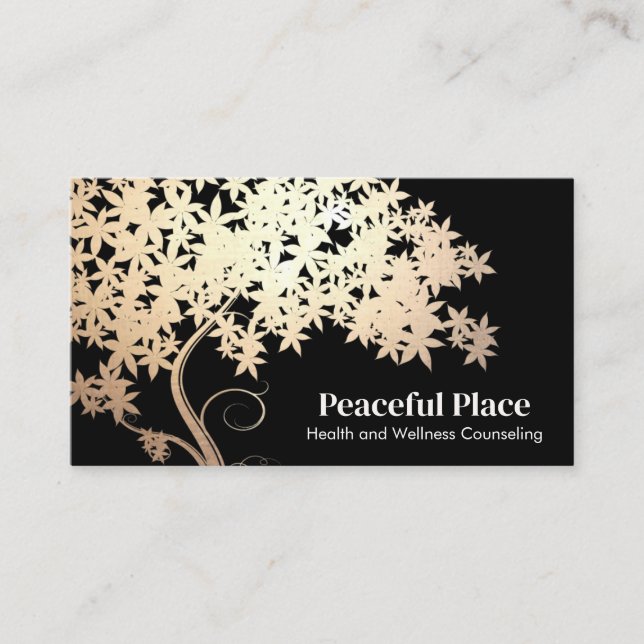 Carte De Visite Gold Tree of Life Wellness Counseling (Devant)