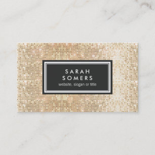 Carte De Visite Gold Trendy Fun FAUX Sequin Beauty Salon