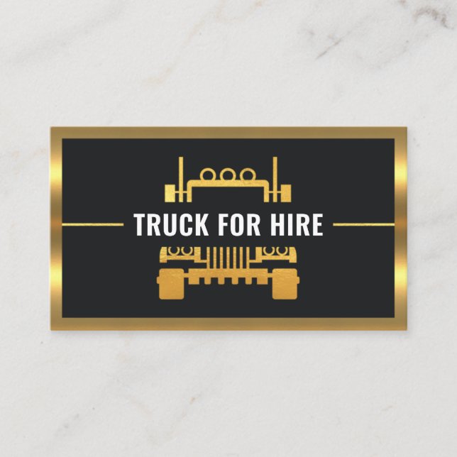 Carte De Visite Gold Truck Border Frame Trucker (Devant)