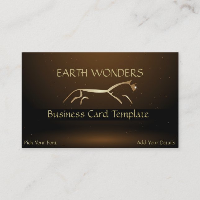 Carte De Visite Gold Uffington White Horse Geoglyphes Gold Horse (Devant)