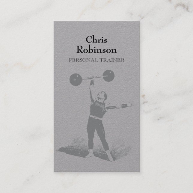 Carte de visite Gold Vintage Personal Trainer (Devant)