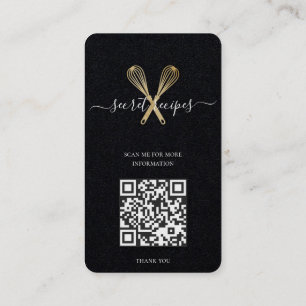 Carte De Visite Gold Whisk Bakery Chef Traiteur modifiable Code Qr