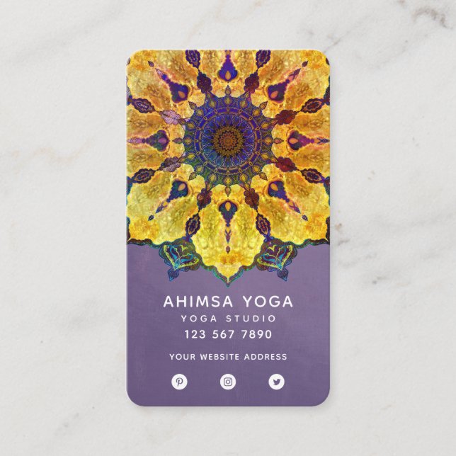 Carte De Visite Golden Boho Mandala (Devant)