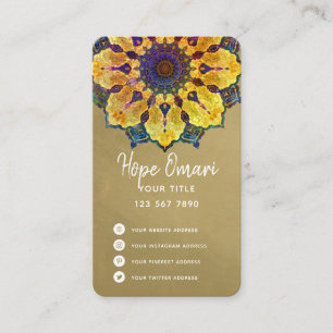 Carte De Visite Golden Boho Mandala