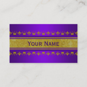 Carte De Visite Golden Crown & Lily Border + votre texte & backgr.