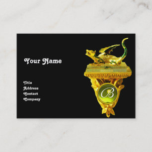 Carte De Visite GOLDEN DRAGON GEM MONOGRAM, jaune topaz noir